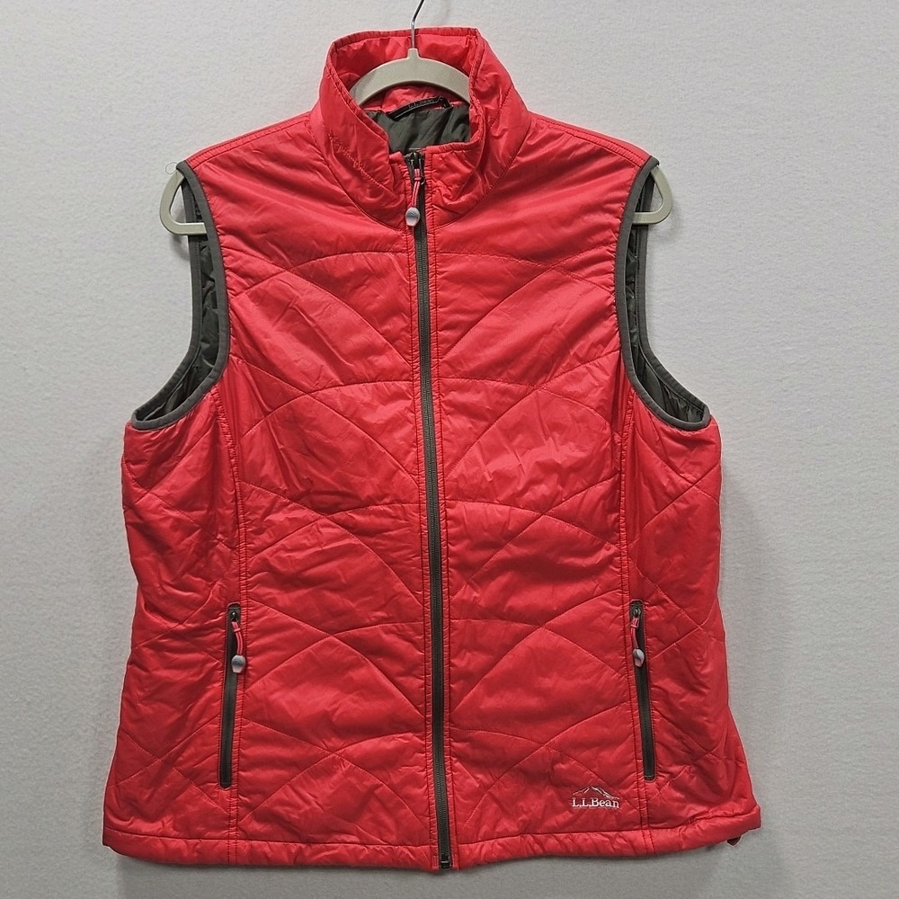 LL Bean Misses XL Pink Primaloft Quilted Full Zip Lightweight Vest Outdoor